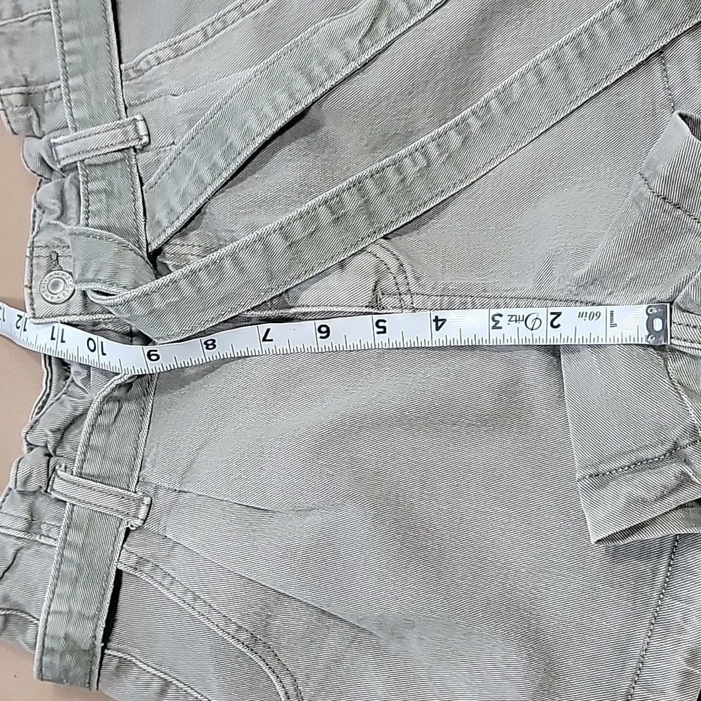 American Eagle Size 4 Washed Khaki Green Paper Bag Highest Rise Mom Shorts - Picture 8 of 15